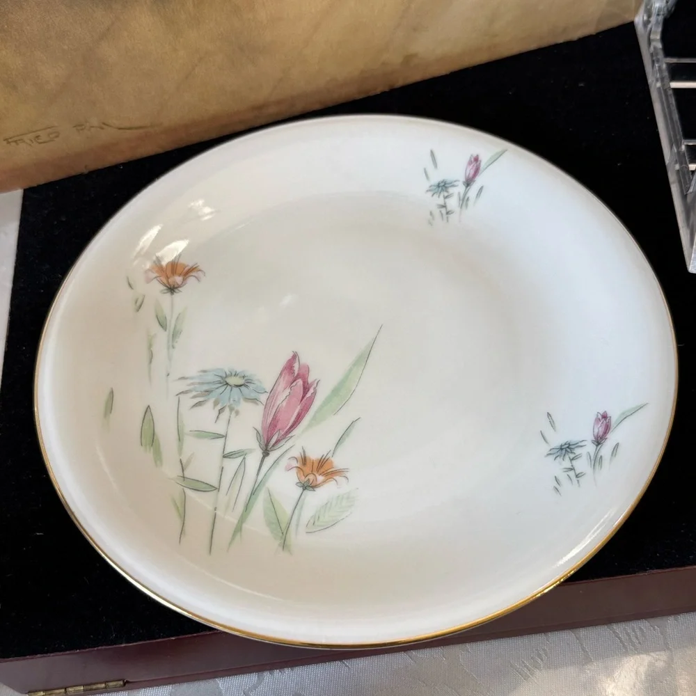 Bavaria Floral Wild Flower Porcelain Tea Cup and saucer Set with desert plate.